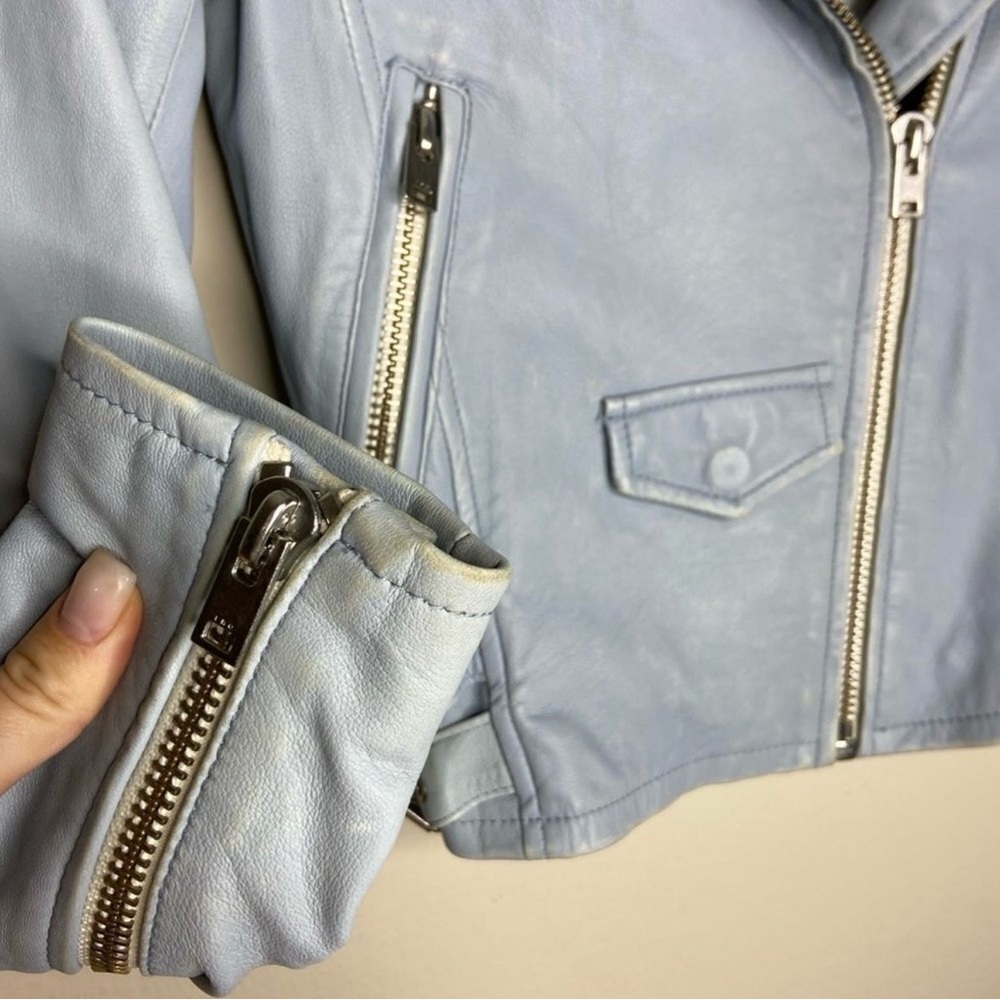 IRO Ashville Leather Lambskin Powder Blue Jacket 
Size: 34 | XS - Picture 11 of 12